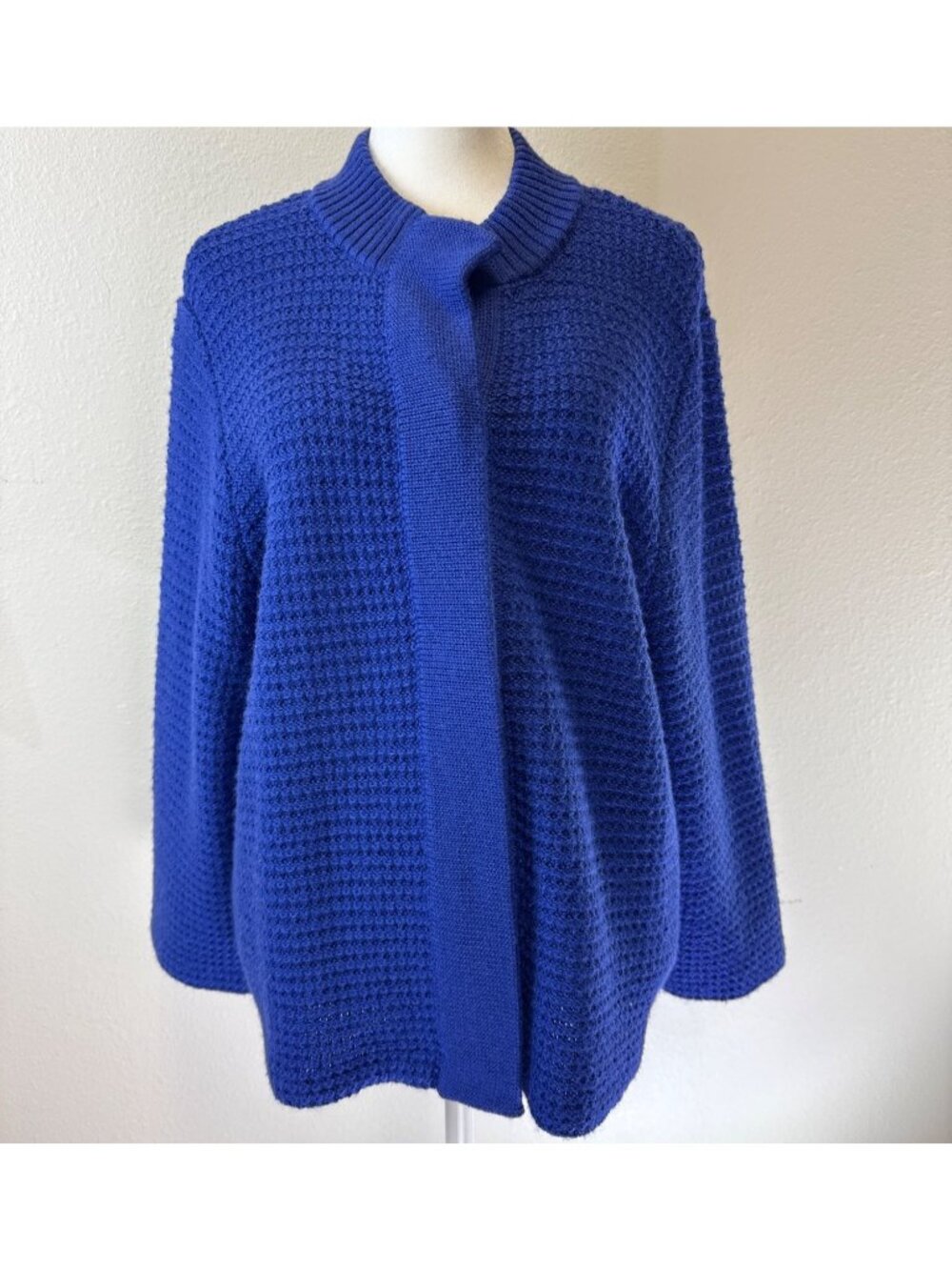Chico's Womens Button Down Large Knit Blue Cardigan Sweater Size 3 - XL Career